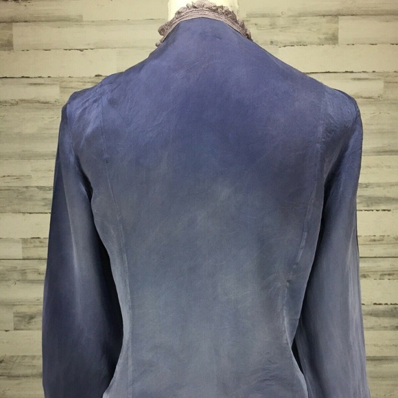 Lauren Ralph Lauren Sz 6P 100% Silk Button Up - Picture 5 of 8